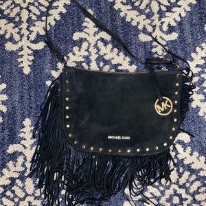 Black Suede Michael Kors Shoulder Bag